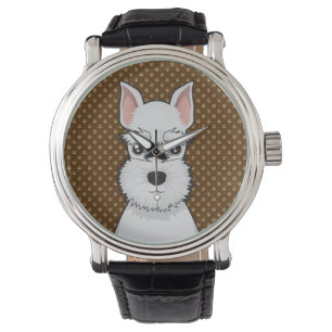 Montre Pattes de bande dessinée de chien de Schnauzer