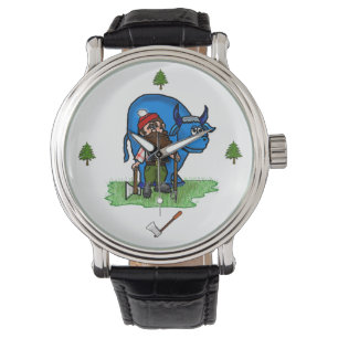 Montre Paul Bunyan avec Arbres et Ax