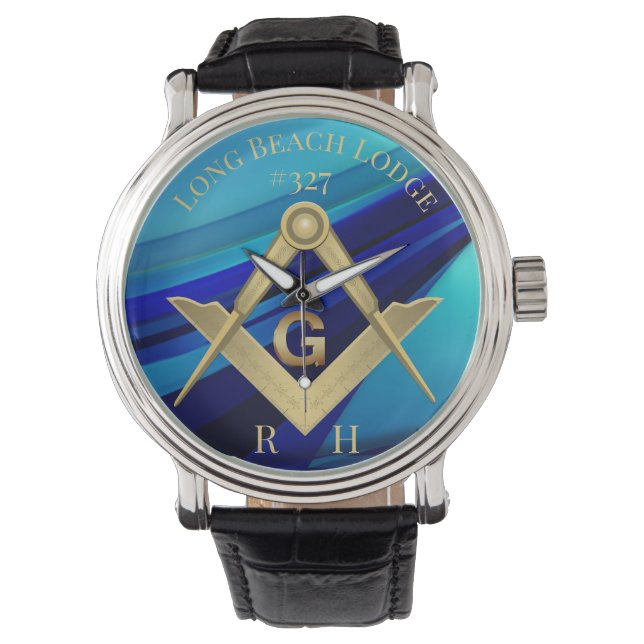 Montre Pavillon Masonic Monogram Bleu (devant)