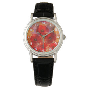 Montre Pavot chaud d'été avec Monogramme personnalisé