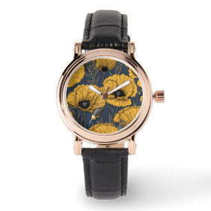 Montre Pavot jaune sur la marine