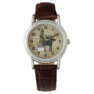 Montre Pays rustique Silhouette Mountain Moose