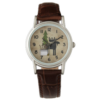 Montre Pays rustique Silhouette Mountain Moose