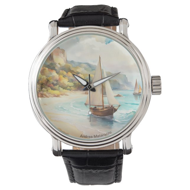 Montre Paysage avec mer et voiliers (devant)