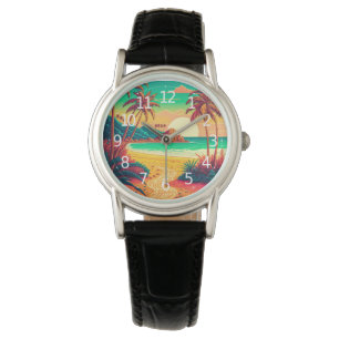Montre Paysage de plage tropicale en été coloré  