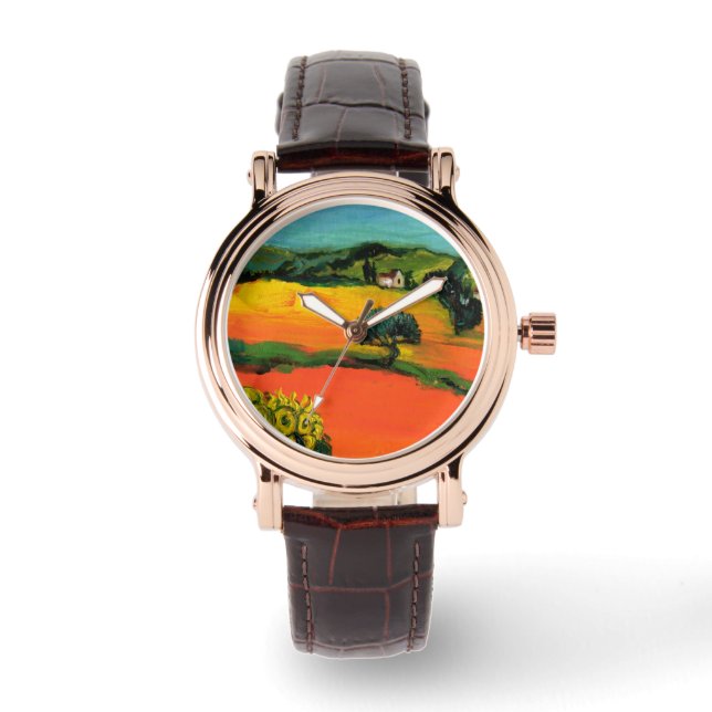 MONTRE PAYSAGE DE TOSCANE AVEC DÉBORDEMENT (Recto)