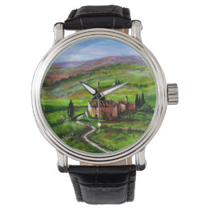 MONTRE PAYSAGE TOSCANE AUX COLLINES VERTES