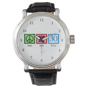 Montre Peace Love 30e anniversaire mignonne fête