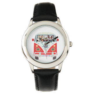 Montre Peace Love Chiens Hippie Van French Bulldog