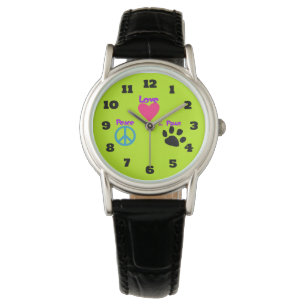 Montre Peace Love & Paws Amateurs d'animaux de compagnie