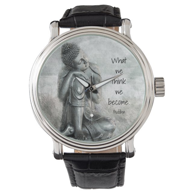 Montre Peaceful Resting Silver Buddha With Wise Quota (devant)