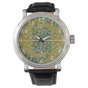 Montre Peacock Art Nouveau Style rond design complexe