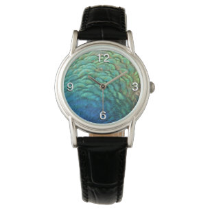 Montre Peacock Plumes I Colorful Abstrait Nature Design