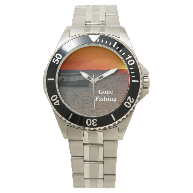 Montre Pêche, Bateau De Pêche, Poignets En Acier Inoxydab (devant)