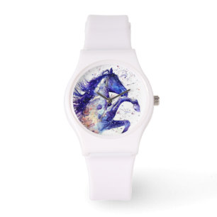 Montre Peinture à l'aquarelle de cheval artistique