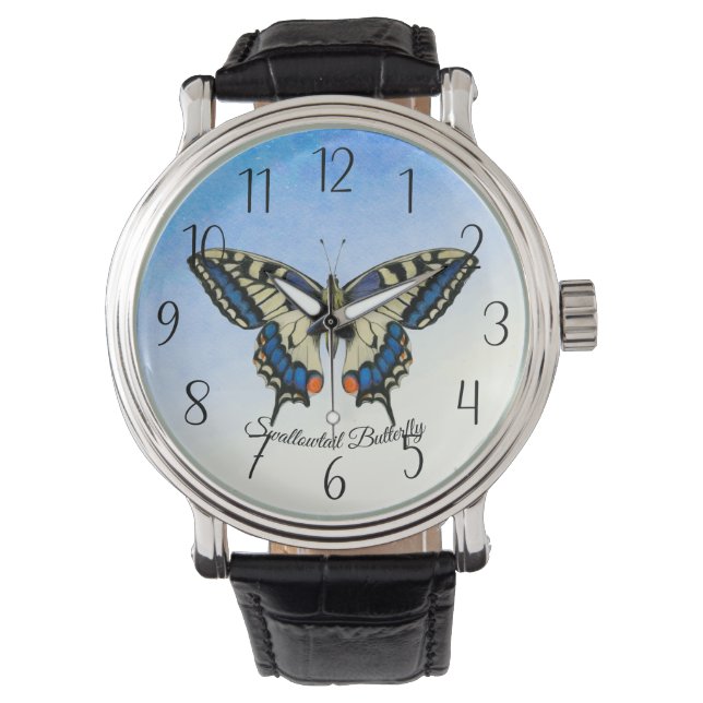 Montre Peinture à l'aquarelle de papillon Swallowtail (devant)