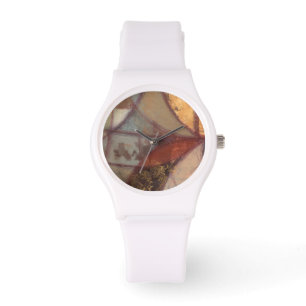 Montre Peinture abstraite de feuille florale par le
