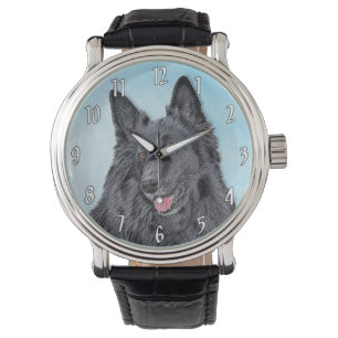 Montre Peinture belge Sheepdog - Cute Original Chien Art