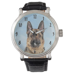Montre Peinture berger allemande - jolie art original chi