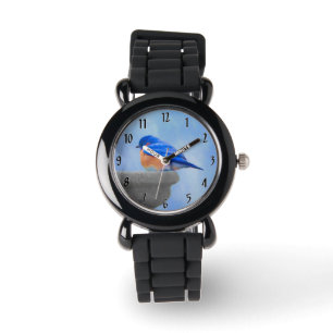 Montre Peinture Bluebird - Art original pour oiseaux