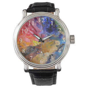 Montre Peinture colorée de la palette du peintre artiste