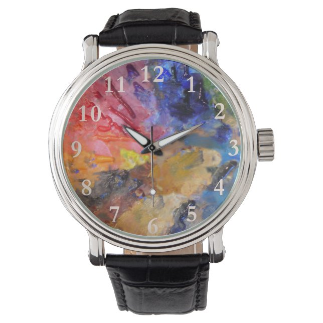 Montre Peinture colorée de la palette du peintre artiste (devant)