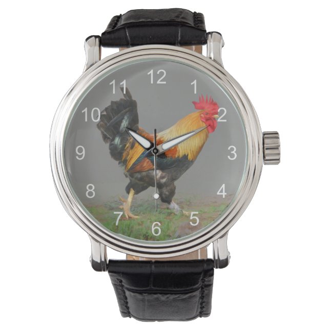 Montre Peinture colorée sur le coq (devant)