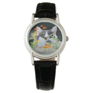 Montre Peinture de chat personnalisée dans un réservoir