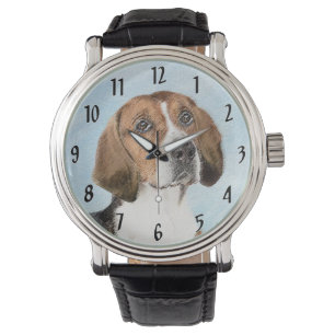 Montre Peinture de Foxhound Anglais - Joli Art Original d