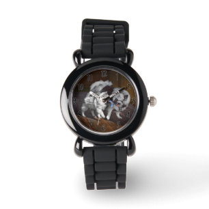 Montre Peinture de jeu Keeshond - Art original de chien m