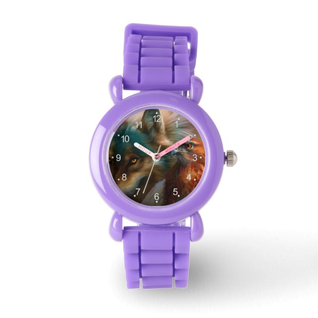 Montre Peinture de loup et d'aigle (Recto)