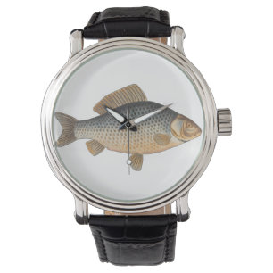 Montre peinture de pêche de carpe dessin d'eau douce 