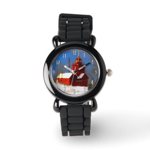 Montre Peinture de phare rouge - Art original