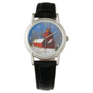 Montre Peinture de phare rouge - Art original