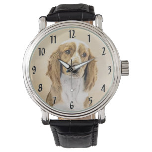 Montre Peinture d'espagnol Welsh Springer - Art original