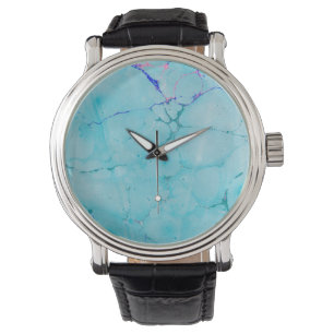 Montre Peinture en marbre Turquoise turquoise Aquarelle A