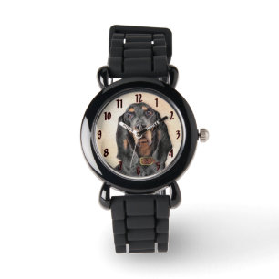 Montre Peinture en noir et blanc - Art original Chien