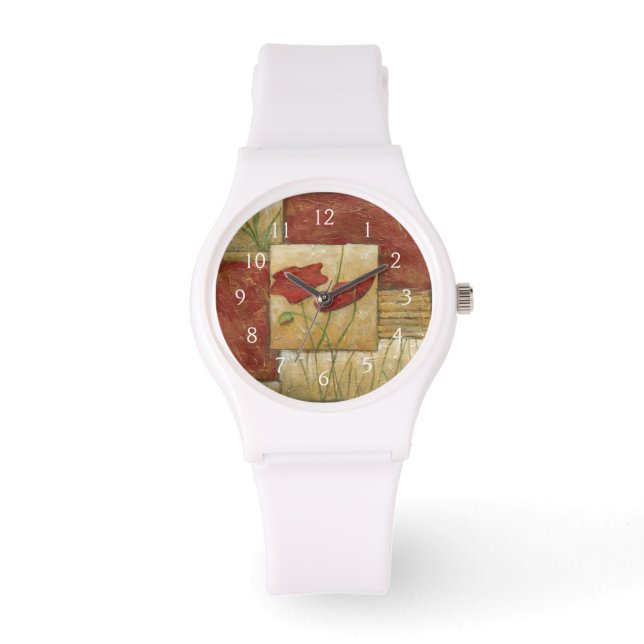 Montre Peinture florale avec traits de pinceau visibles (Recto)