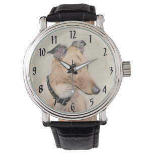 Montre Peinture Greyhound - Cute Original Chien Art