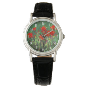 Montre Peinture indienne de pinceau - Art Fleur original