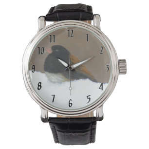 Montre Peinture Junco foncée - Art original pour oiseaux