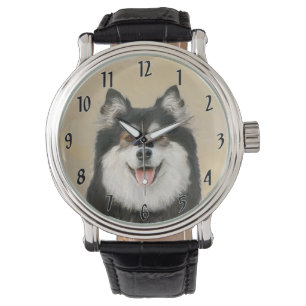 Montre Peinture Lapphund Finlandaise - Joli art original 
