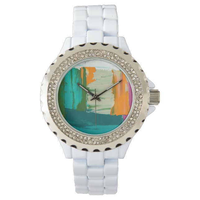 Montre Peinture Multicolore De La Liberté D'Expression (devant)