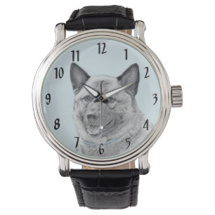 Montre Peinture norvégienne Elkhound - Art original Chien