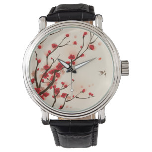 Montre Peinture orientale de style, fleur au printemps 2