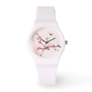 Montre Peinture orientale de style, fleurs de cerisier