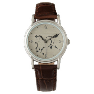 Montre Peinture originale de cheval Zodiaque chinois Anni