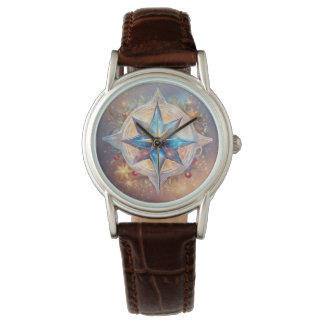 Montre peinture pastel aquarelle étoile