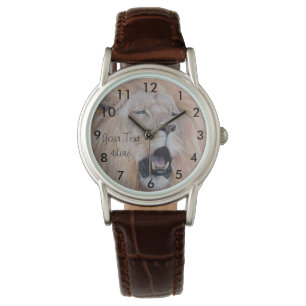 Montre peinture réaliste de la faune du lion hurlant de g