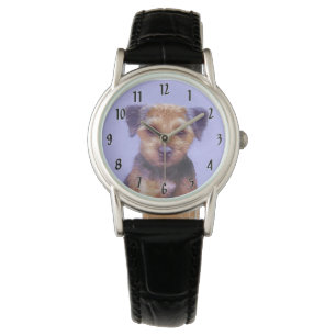 Montre Peinture sur la frontière de Terrier - jolie art o